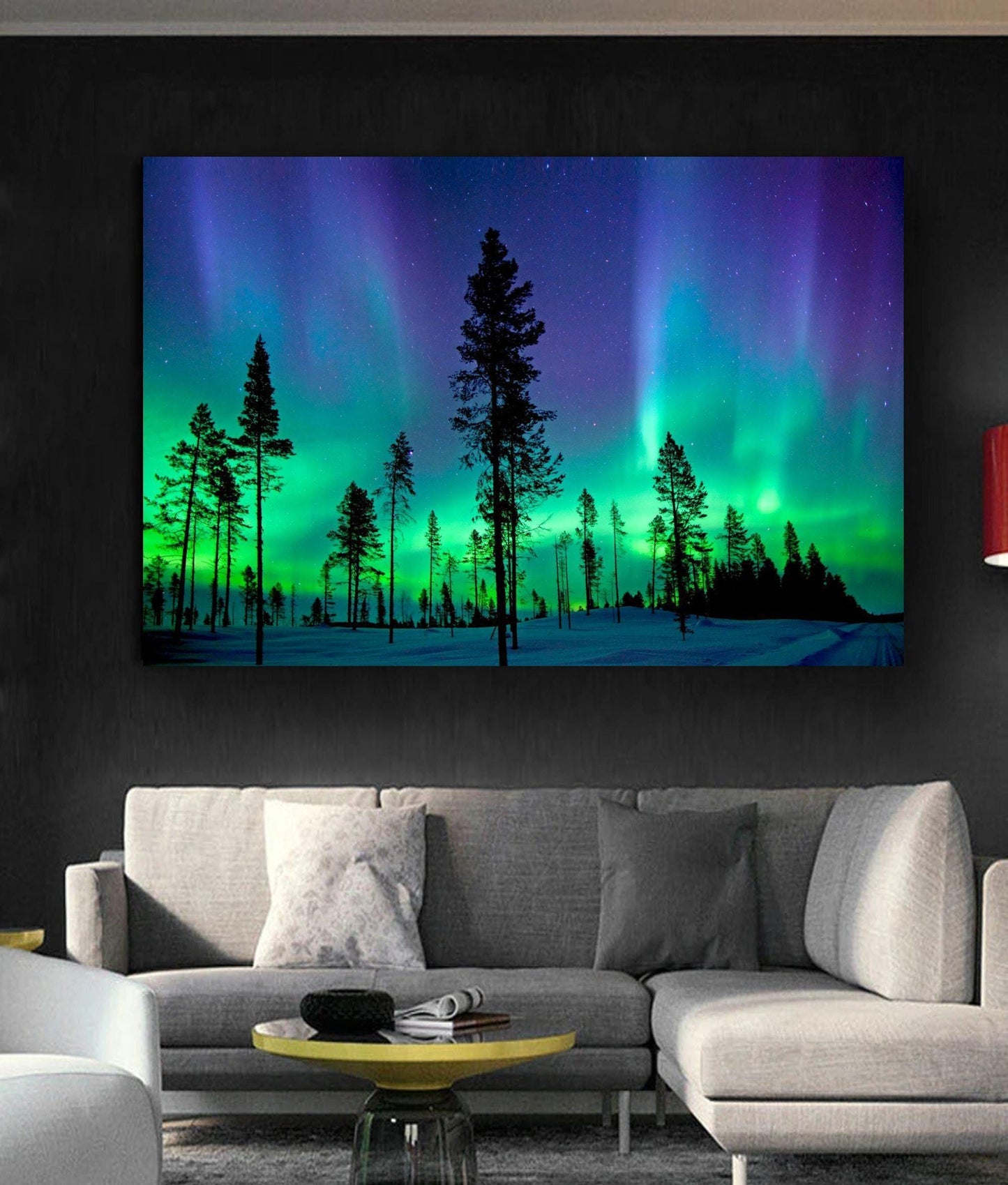 Northern Lights with Trees