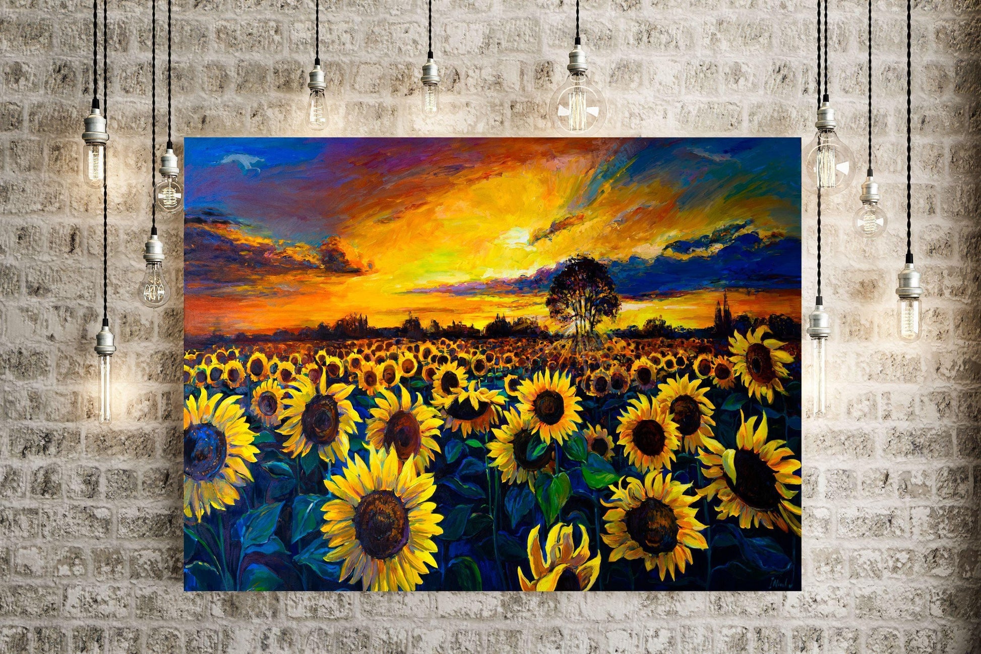 Sunflowers and Sunset