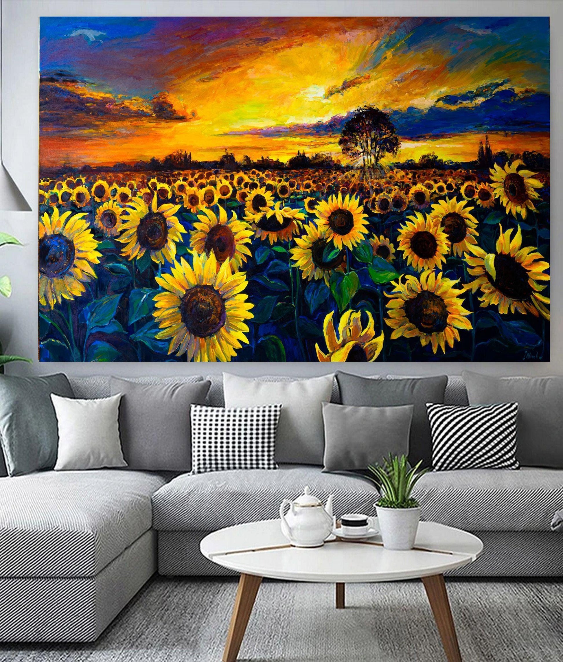 Sunflowers and Sunset