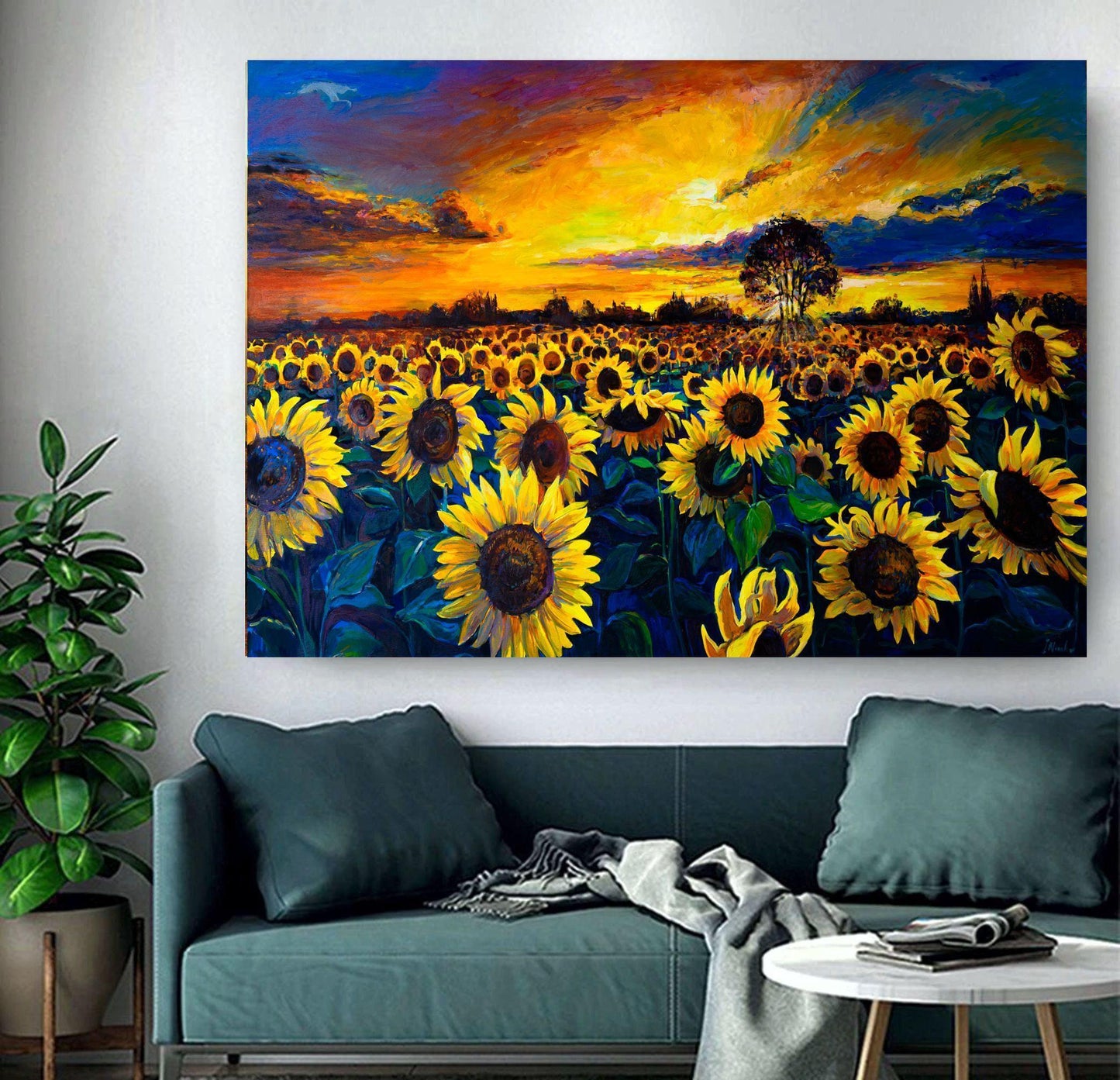 Sunflowers and Sunset