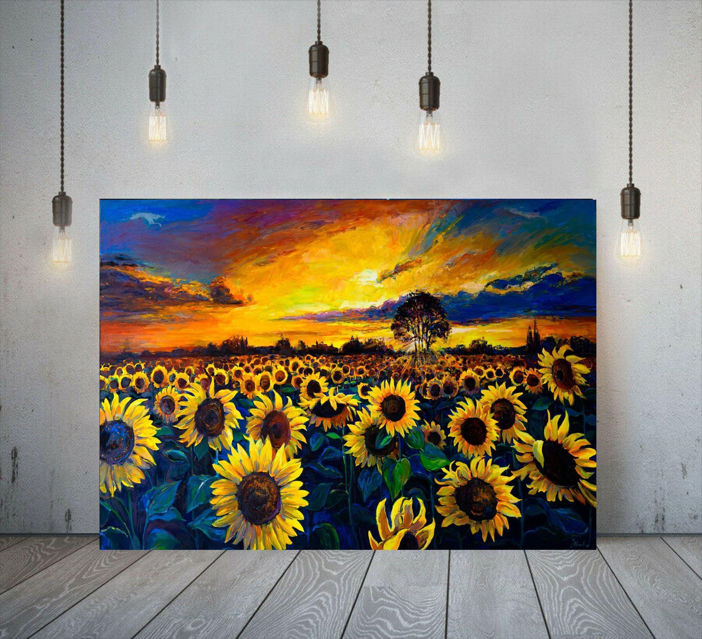 Sunflowers and Sunset