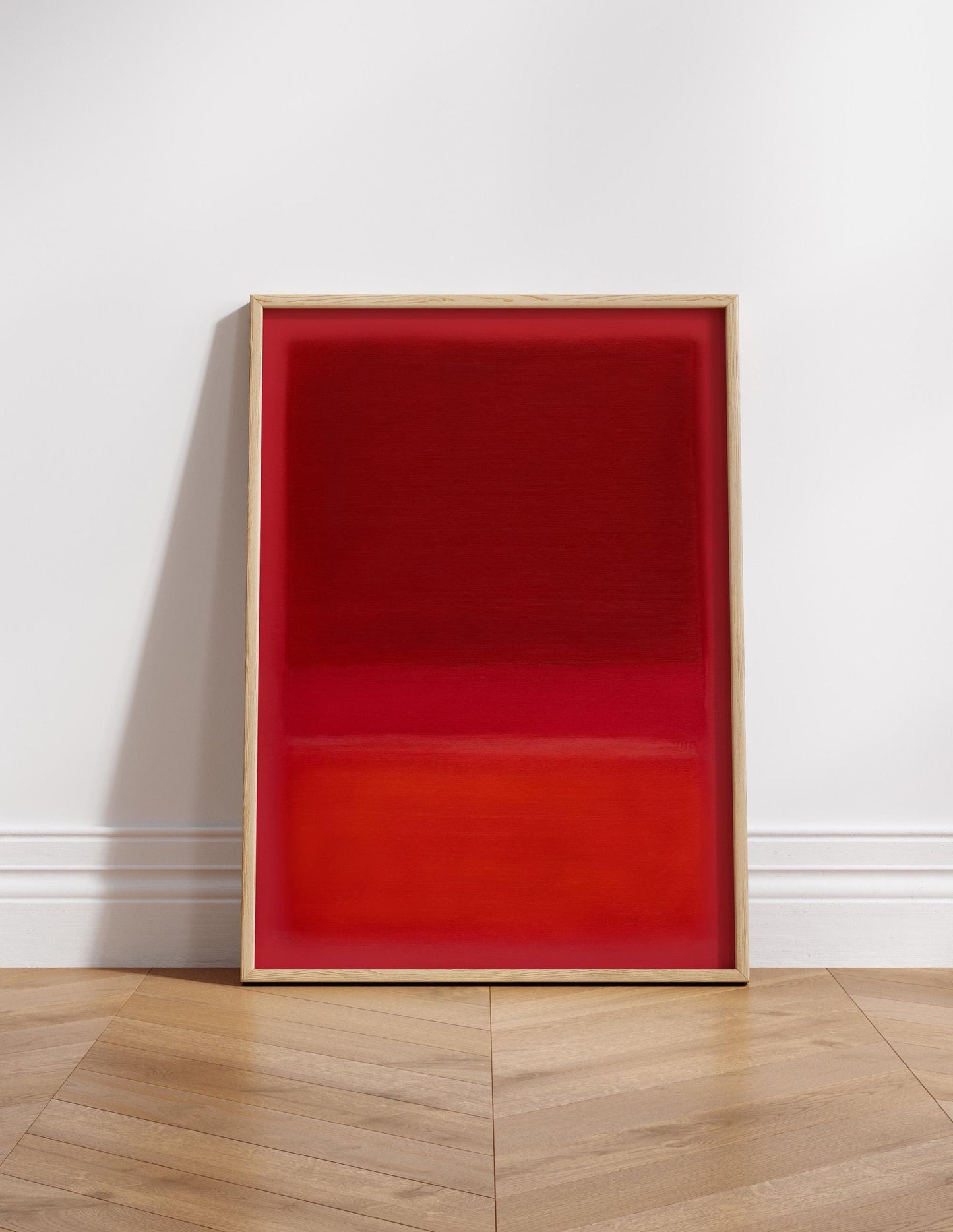 Mark Rothko Red Canvas Wall Art or Poster Print. Vibrant Rothko style red contemporary abstract art printed. Large Rothko abstract picture.