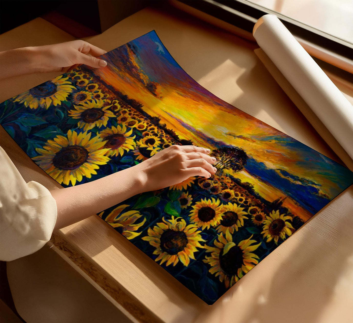 Sunflowers and Sunset