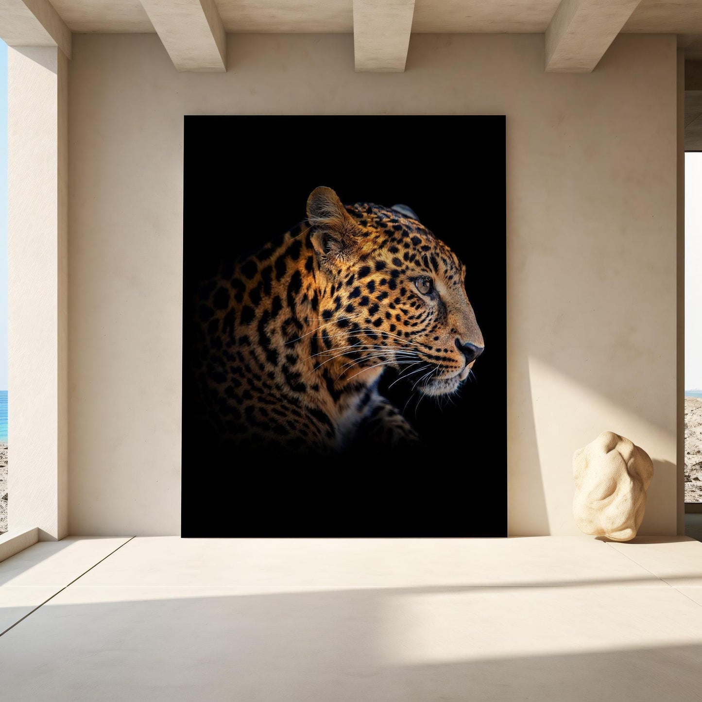 Leopard and Gorilla set of 2 canvas wall art pictures. Jungle animals canvas photographs. Premium quality images - leopard and gorilla.