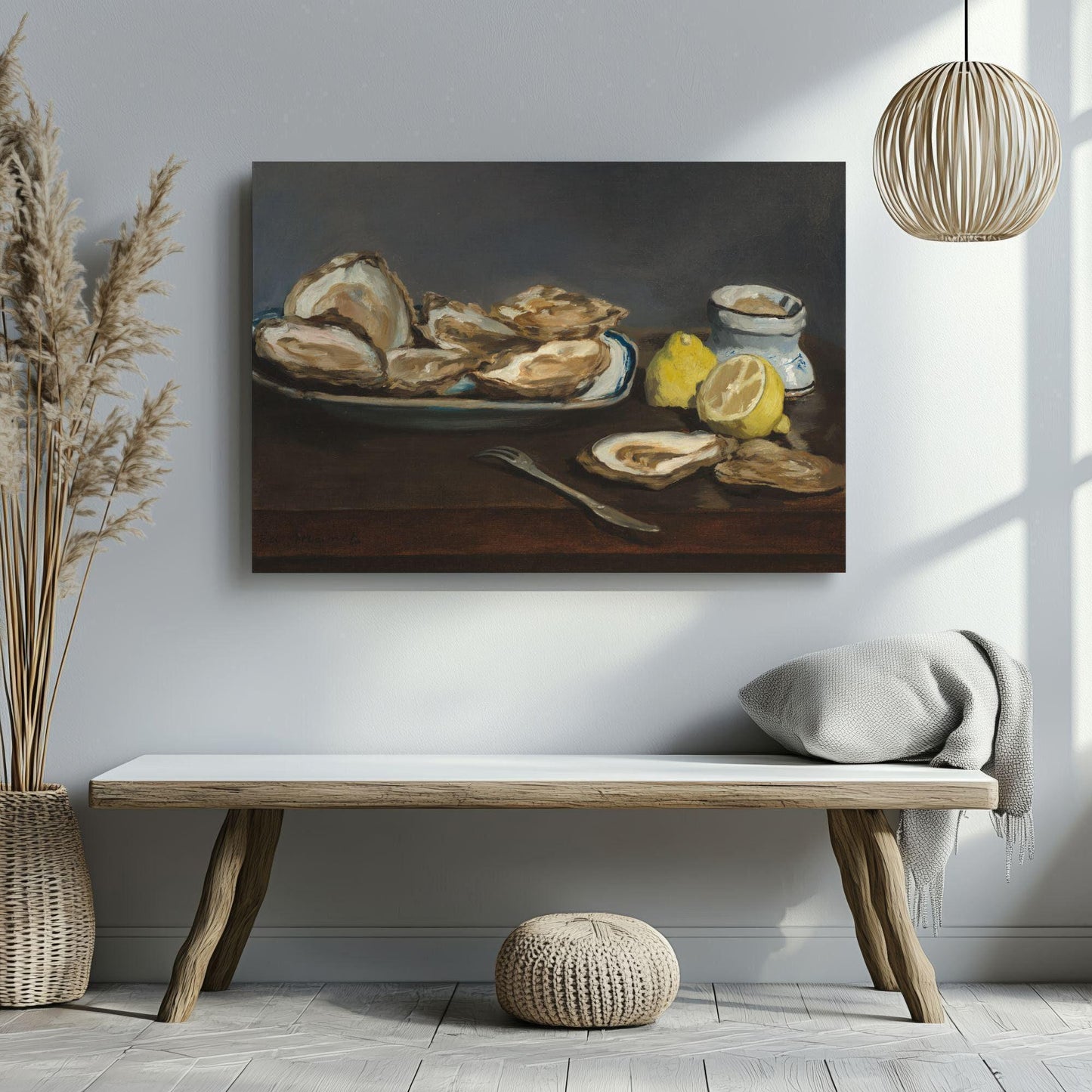 Oysters by Edouard Manet famous artist painting printed as a canvas or poster print by Art Printed. Perfect for kitchen, dining room gift. Elegaint oil painting.