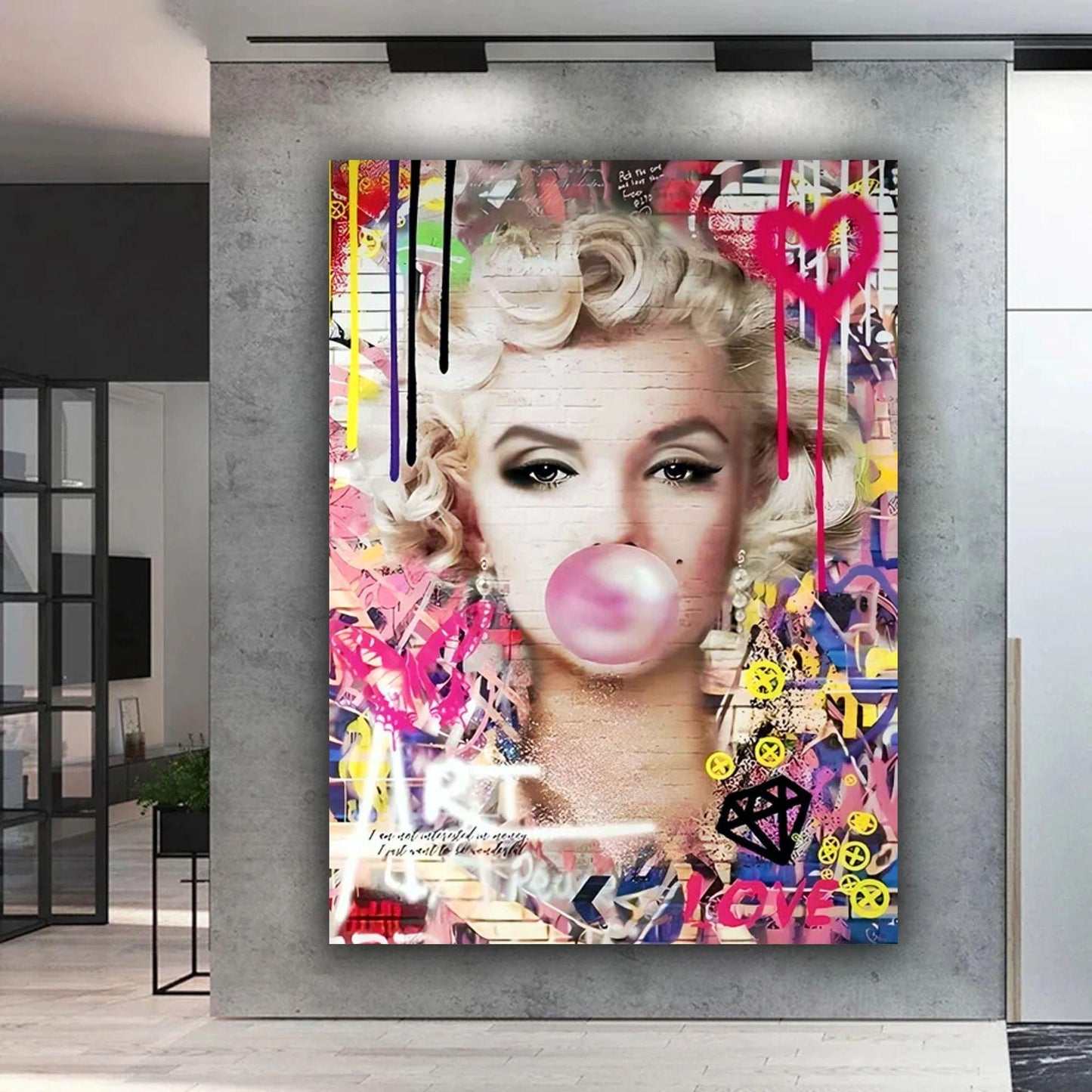 Marilyn Monroe graffiti canvas wall art or poster print. Urban street art