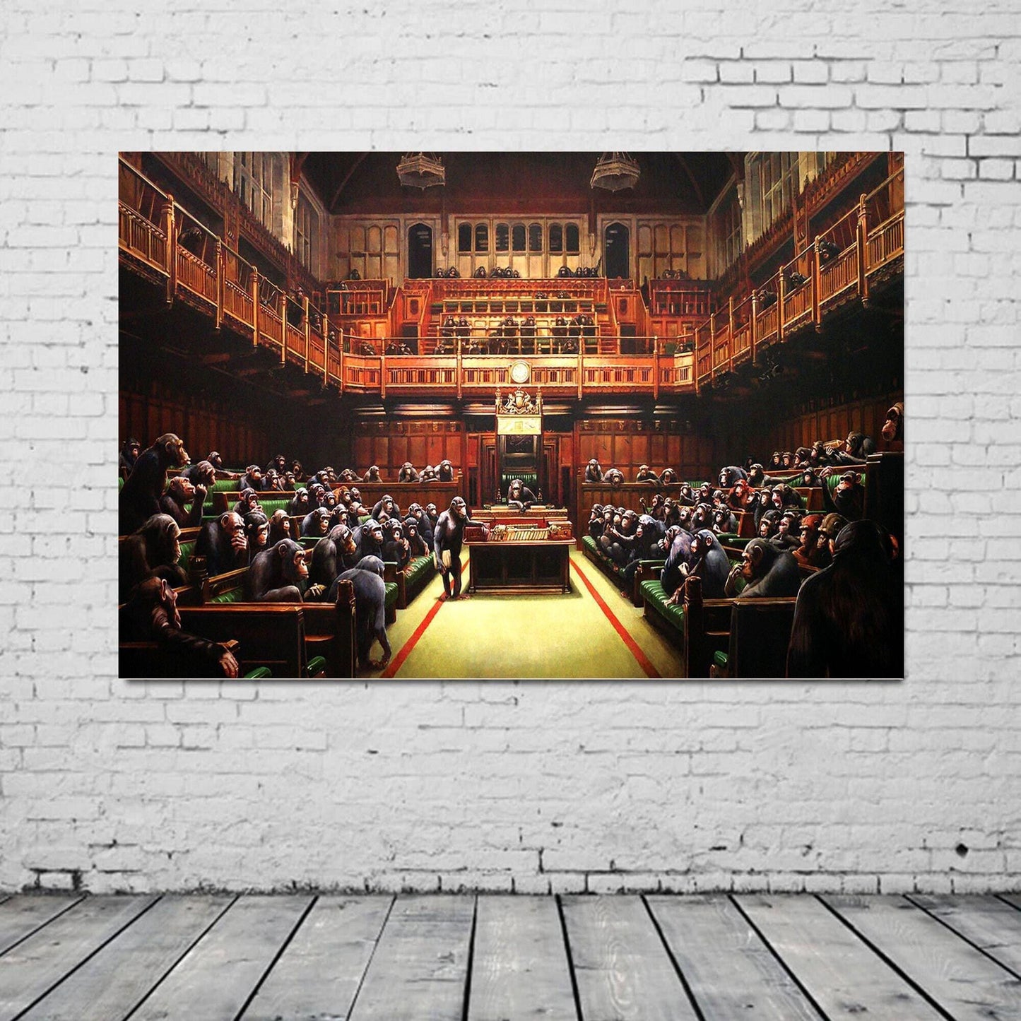 Banksy Chimps in Parliament