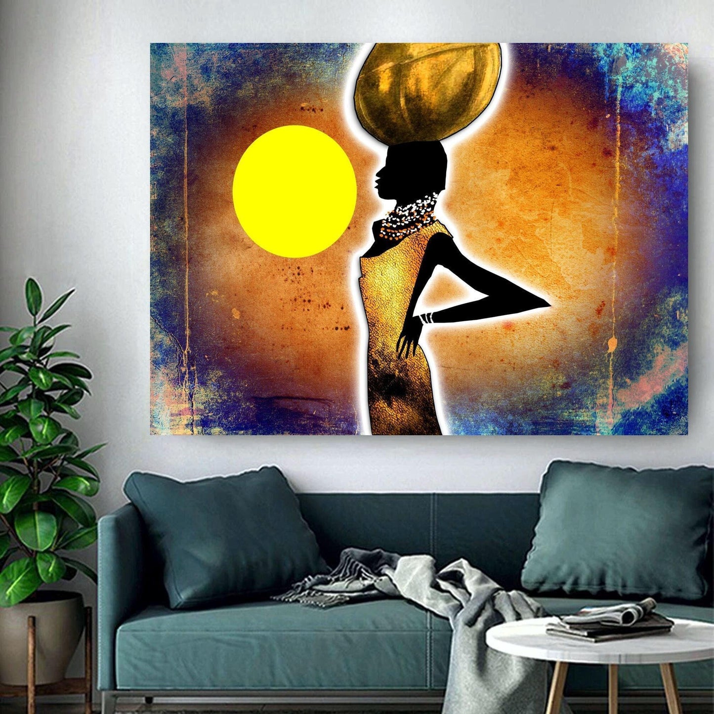 African Woman Golden Sun