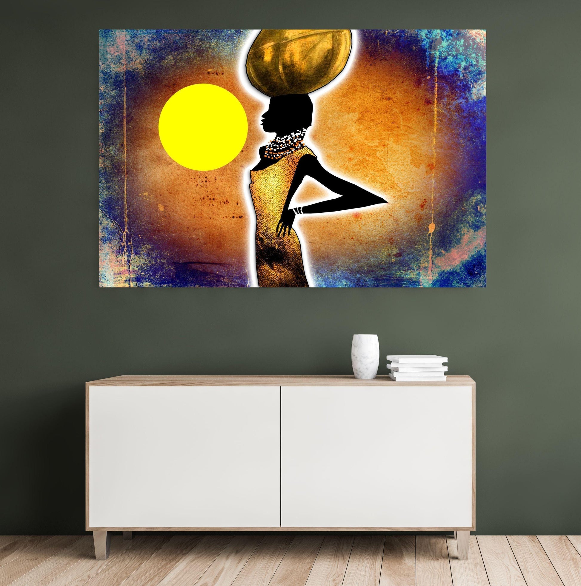 African Woman Golden Sun
