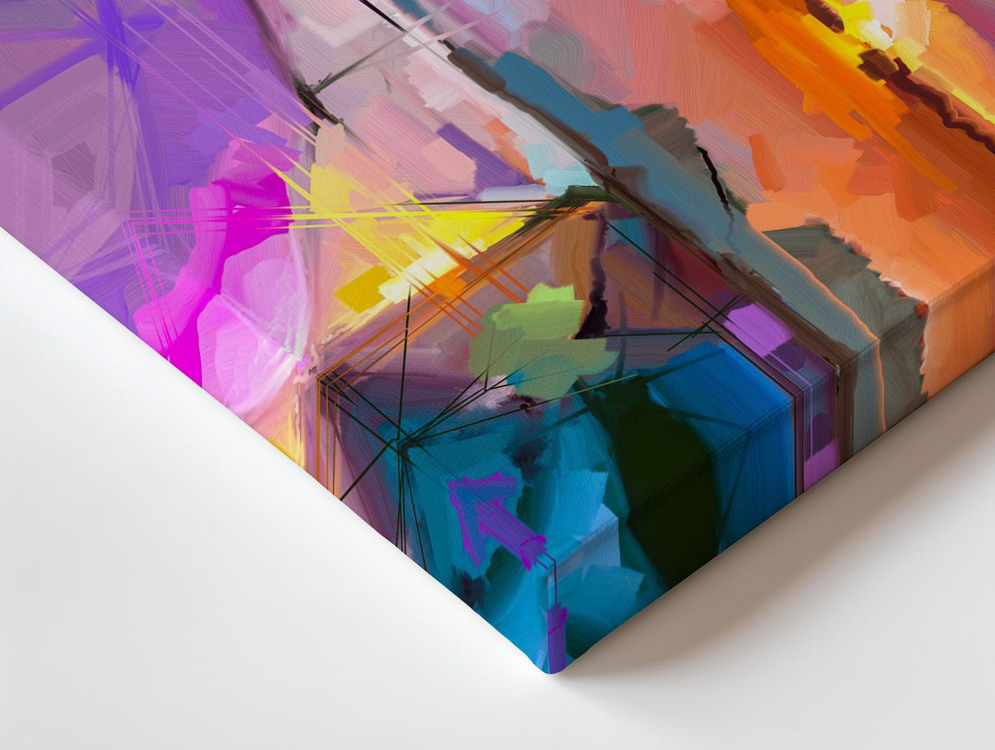 Colourful Abstract Canvas Wall Art or poster print. Vibrant colourful contemporary scenic painting printed. Large abstract picture.
