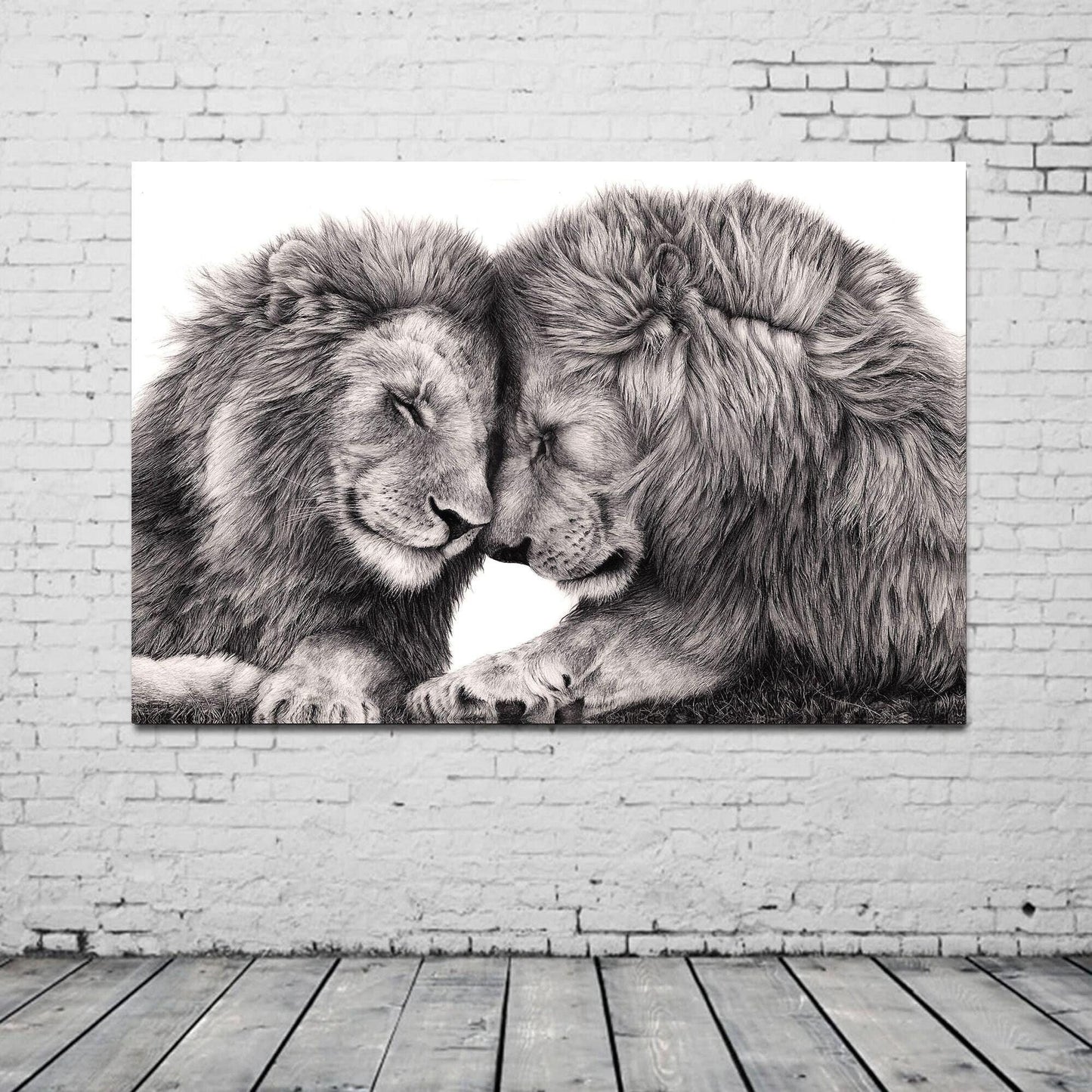 Lions Hugging