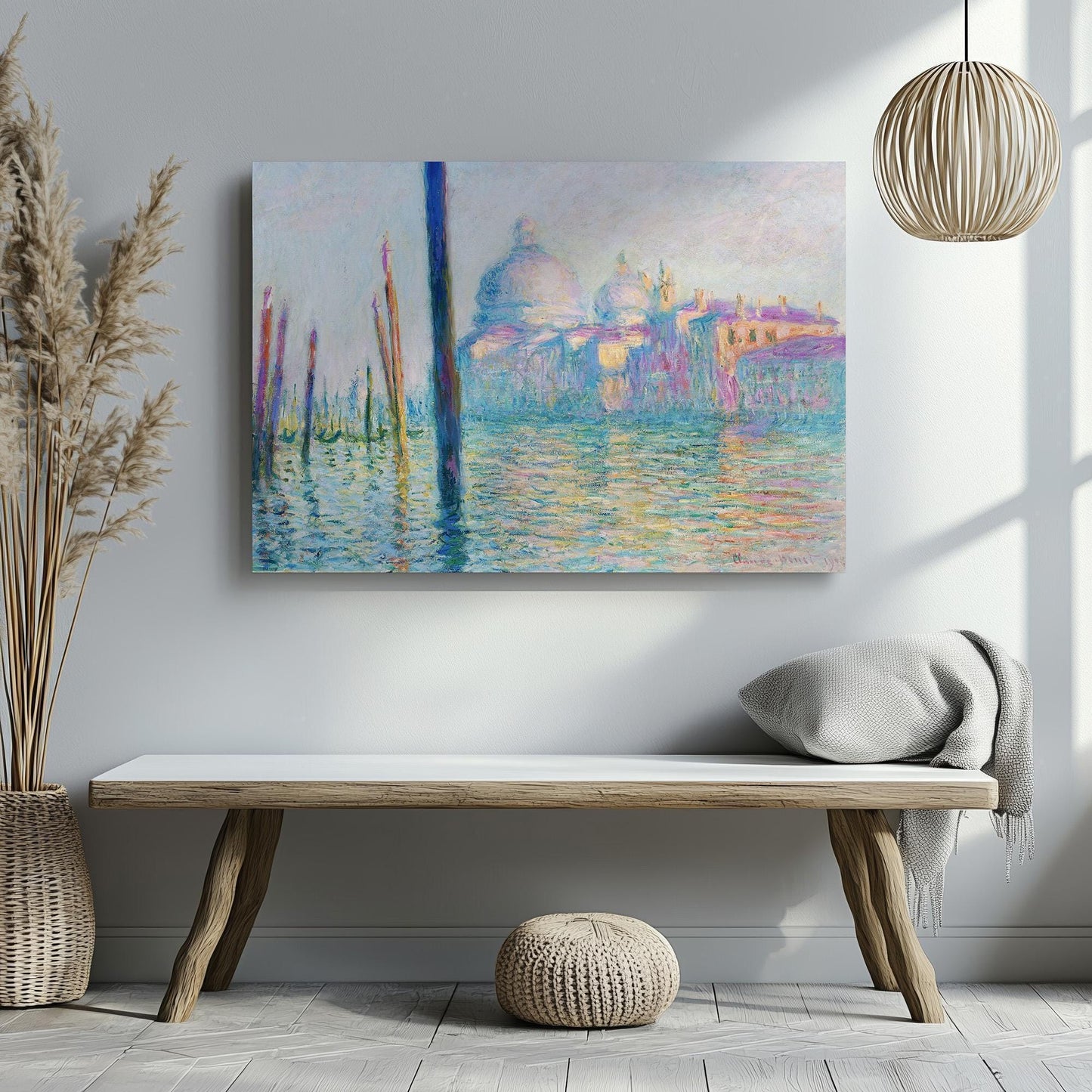 Monet Le Grand Canal wall art canvas or art print for home decor. Famous French Impressionist artist, Claude Monet, painting of Venice.