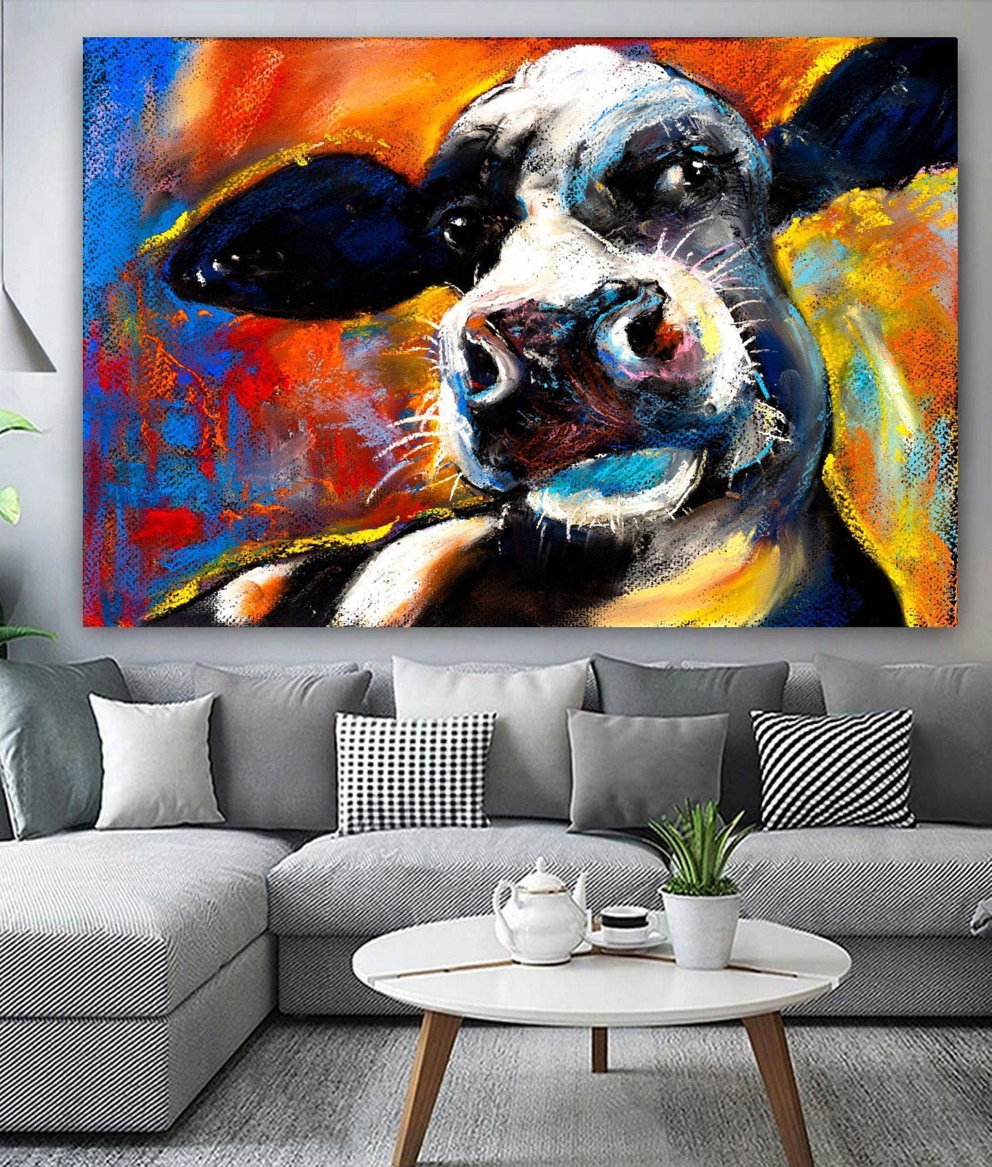 Cow Black and White Face