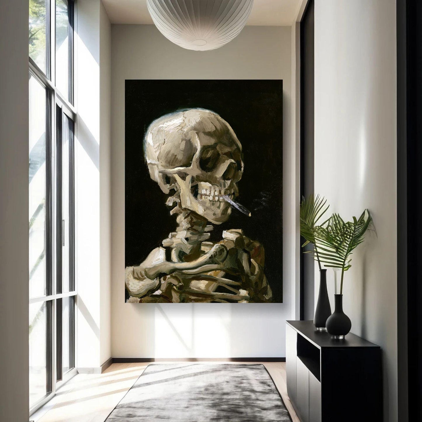 Van Gogh Skeleton with Cigarette