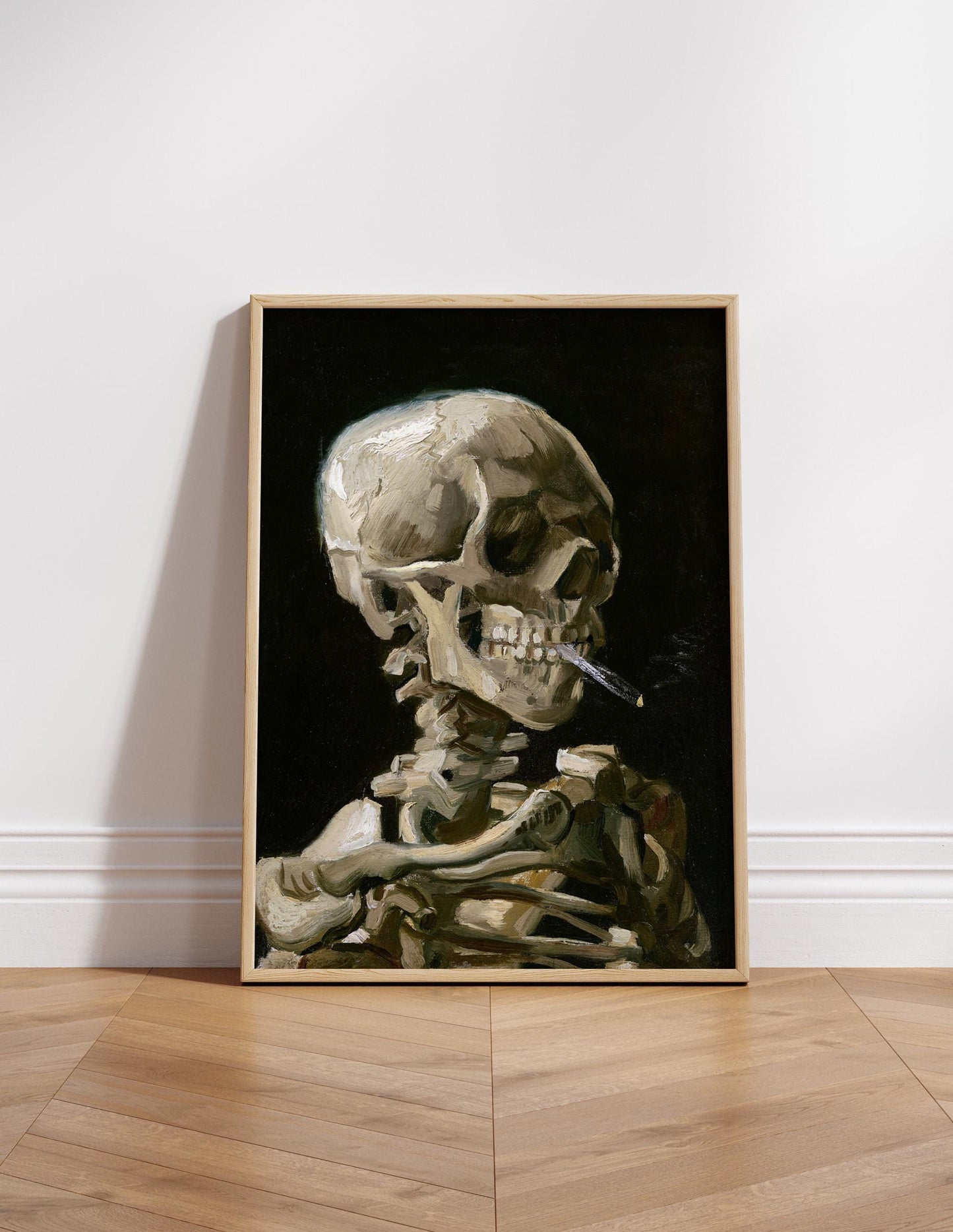 Van Gogh Skeleton with Cigarette