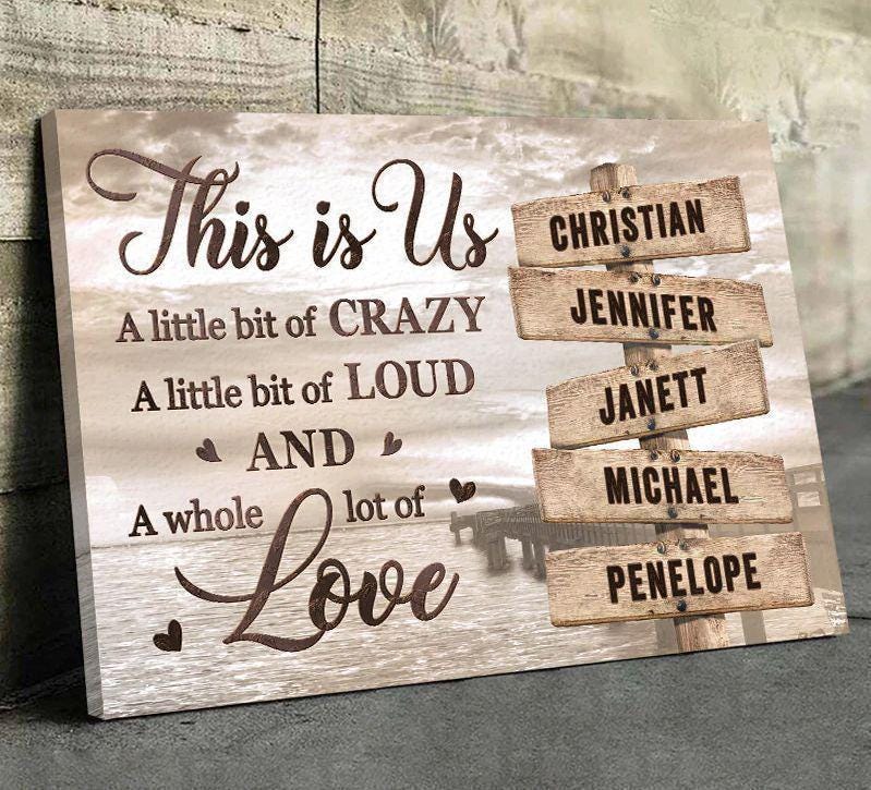 Custom made Street Signs | Sign posts with your name | This is us family love personalised Wall Art Printed Canvas or Poster Print