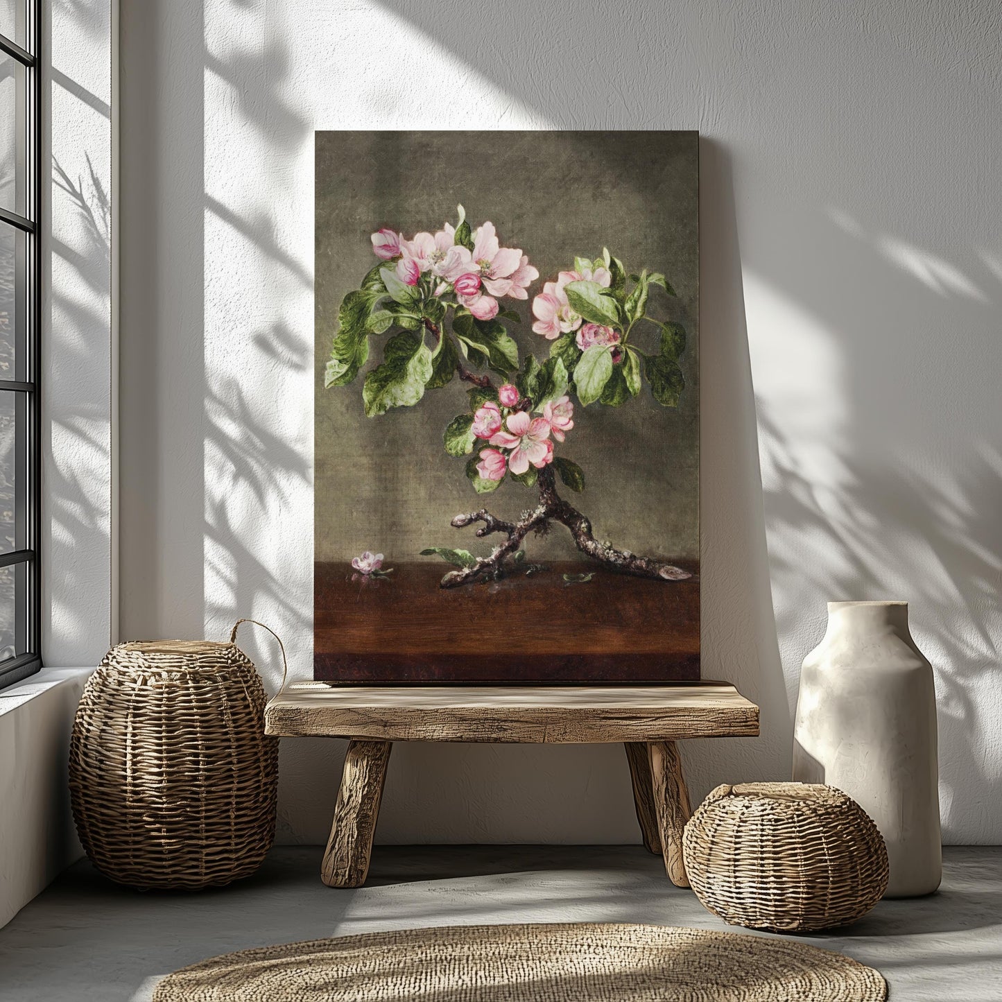 Vintage blossom flowers canvas wall art or poster print for Mother's Day gift. Mum bedroom picture, present for Mom. Victorian painting