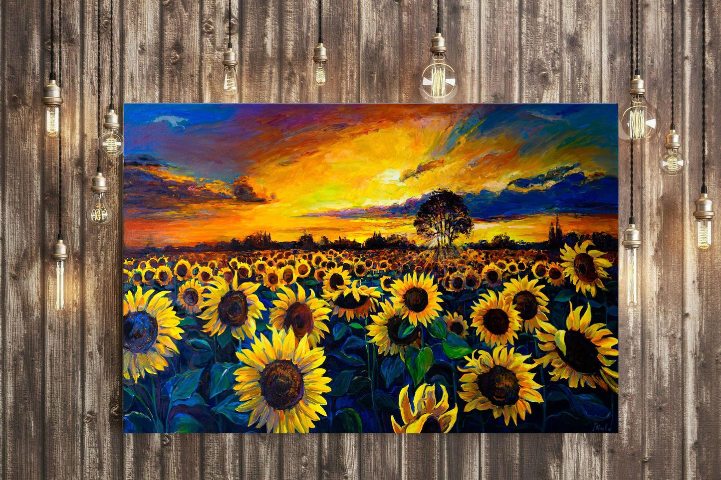 Sunflowers and Sunset