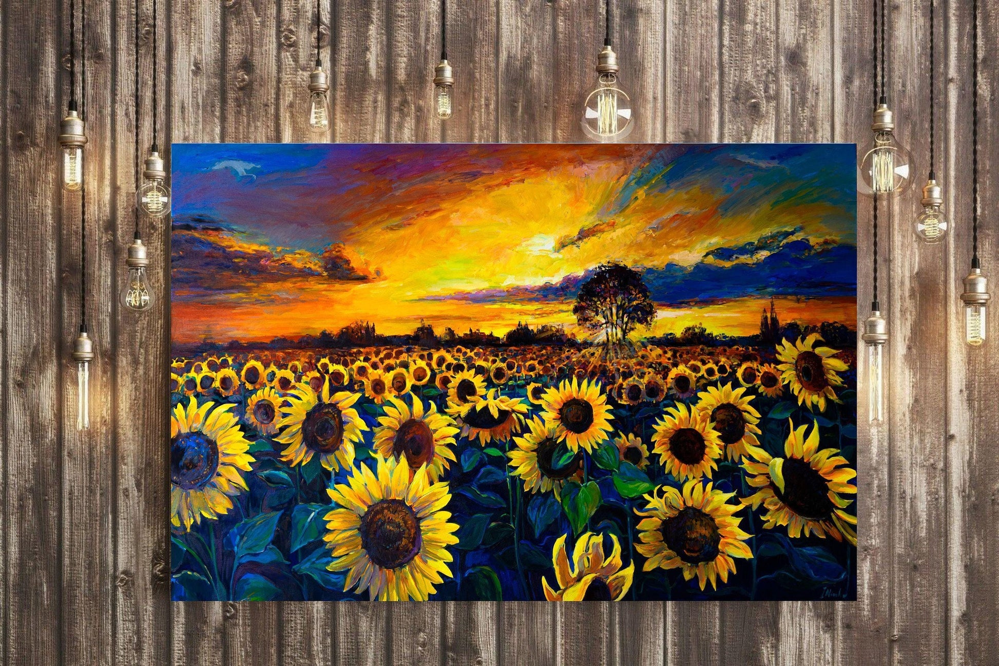 Sunflowers and Sunset