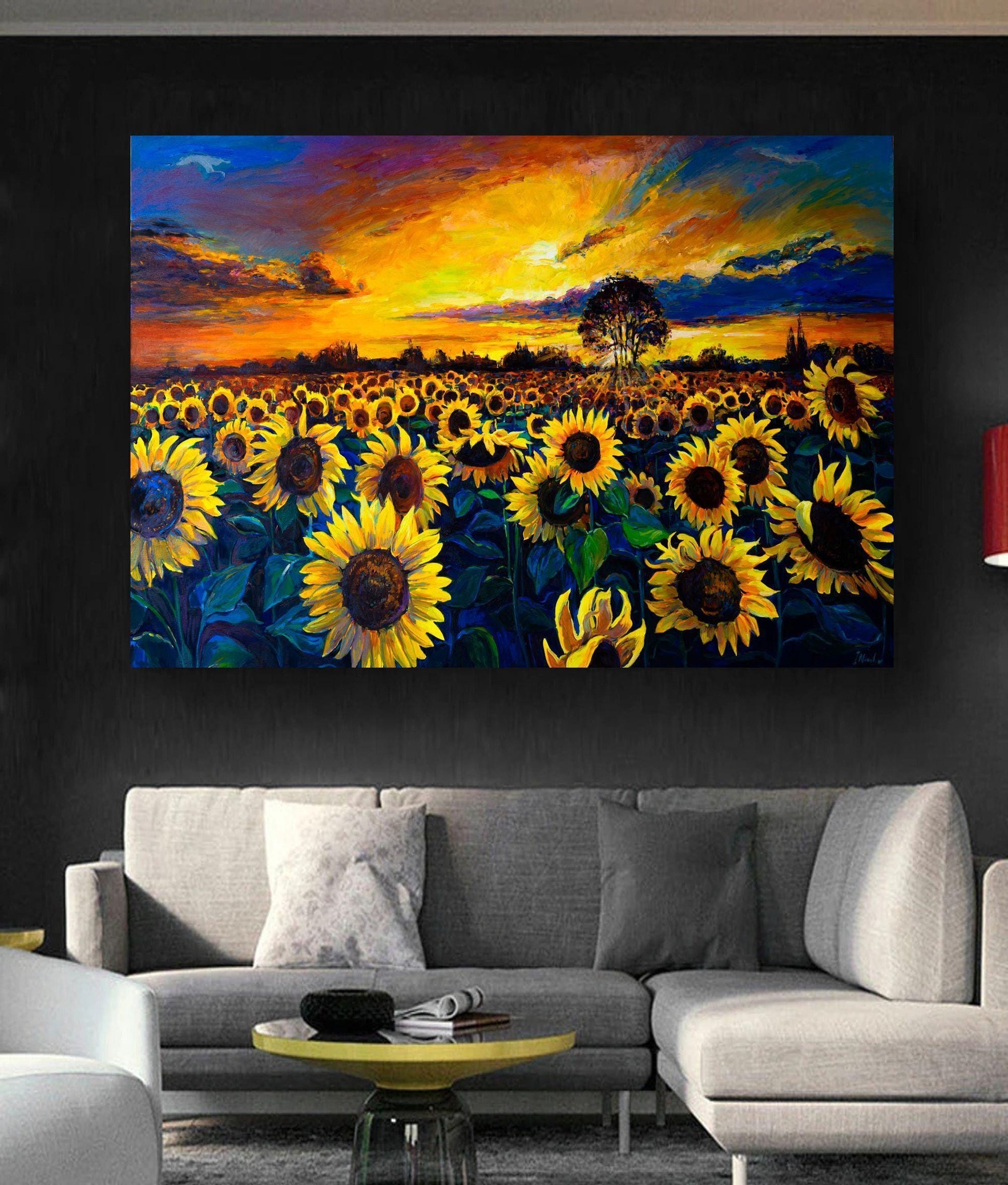 Sunflowers and Sunset