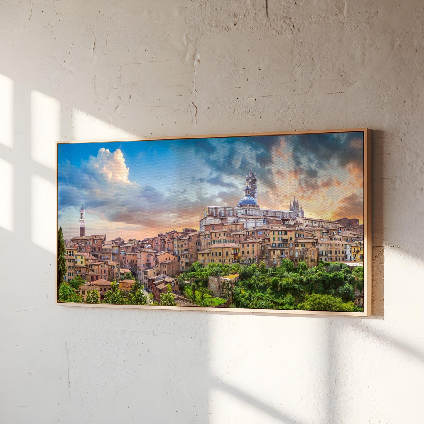 Tuscany Panorama | Panoramic canvas wall art, Siena, Tuscany Photograph | Colourful Large Landscape Photo for Modern Homes