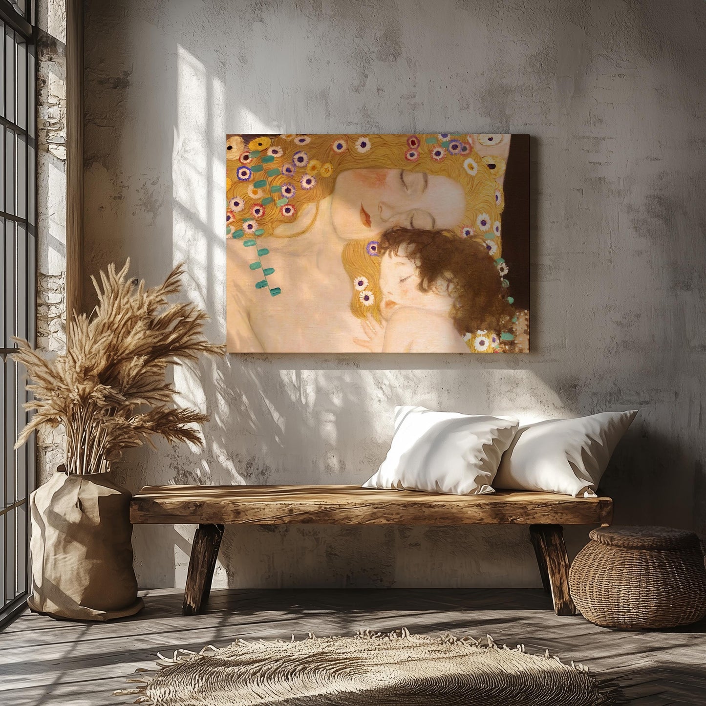 Gustav Klimt The Three Ages of Woman detail, Mother And Child Poster, Klimt Art, Famous Wall Art, Klimt Woman Canvas Art, Reproduction Art Printed