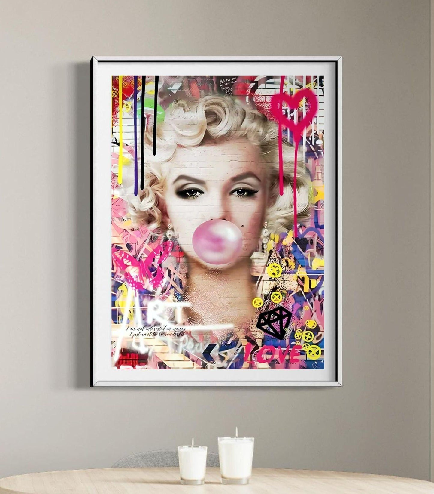 Marilyn Monroe graffiti canvas wall art or poster print. Urban street art