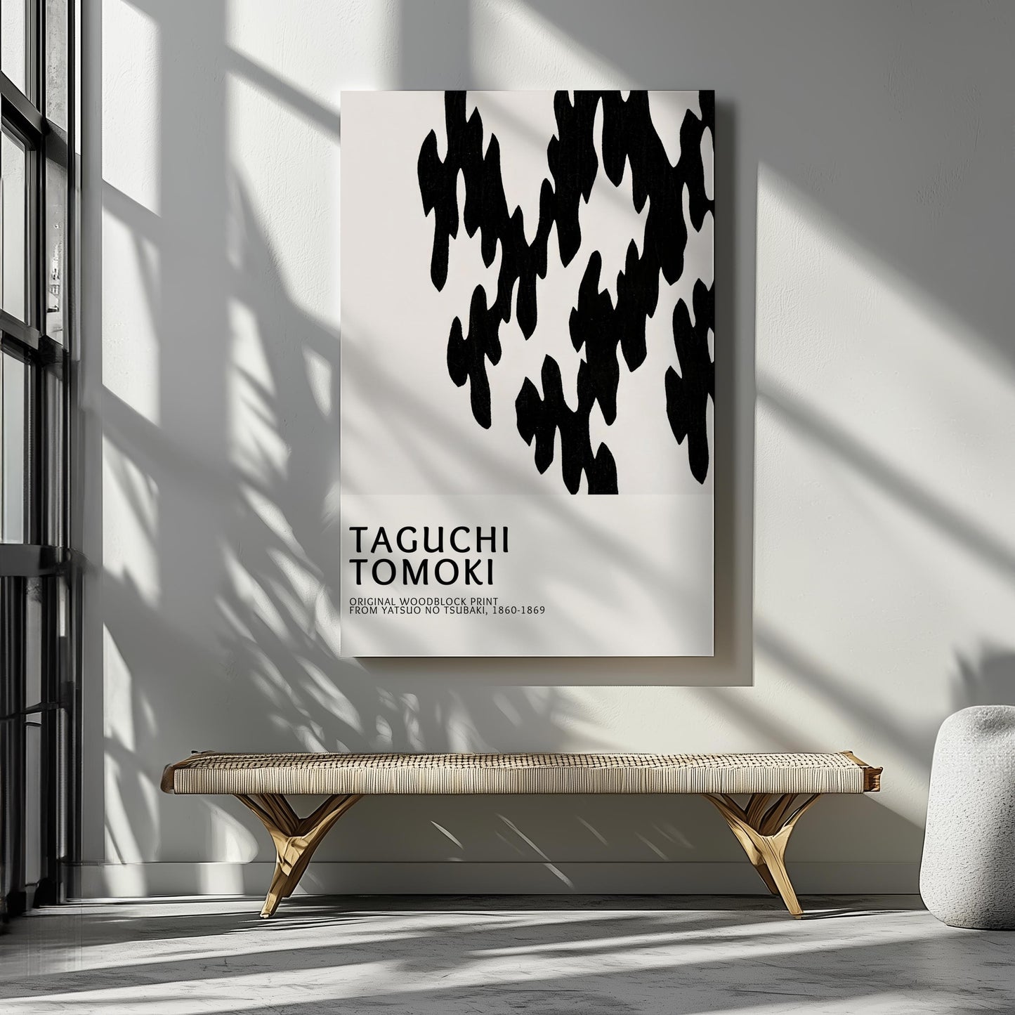 A stunning set of 2 canvas prints featuring famous Japanese woodblock artists Katsushika Hokusai and Taguchi Tomoki, perfect for Japandi interior design. These gallery wall hangings showcase a delicate watercolour painting aesthetic with a minimalist style, ideal for those seeking wall decor that blends traditional and modern influences. The museum prints are available as a large canvas, making a striking statement in any space. This wall art set works well in contemporary interiors.