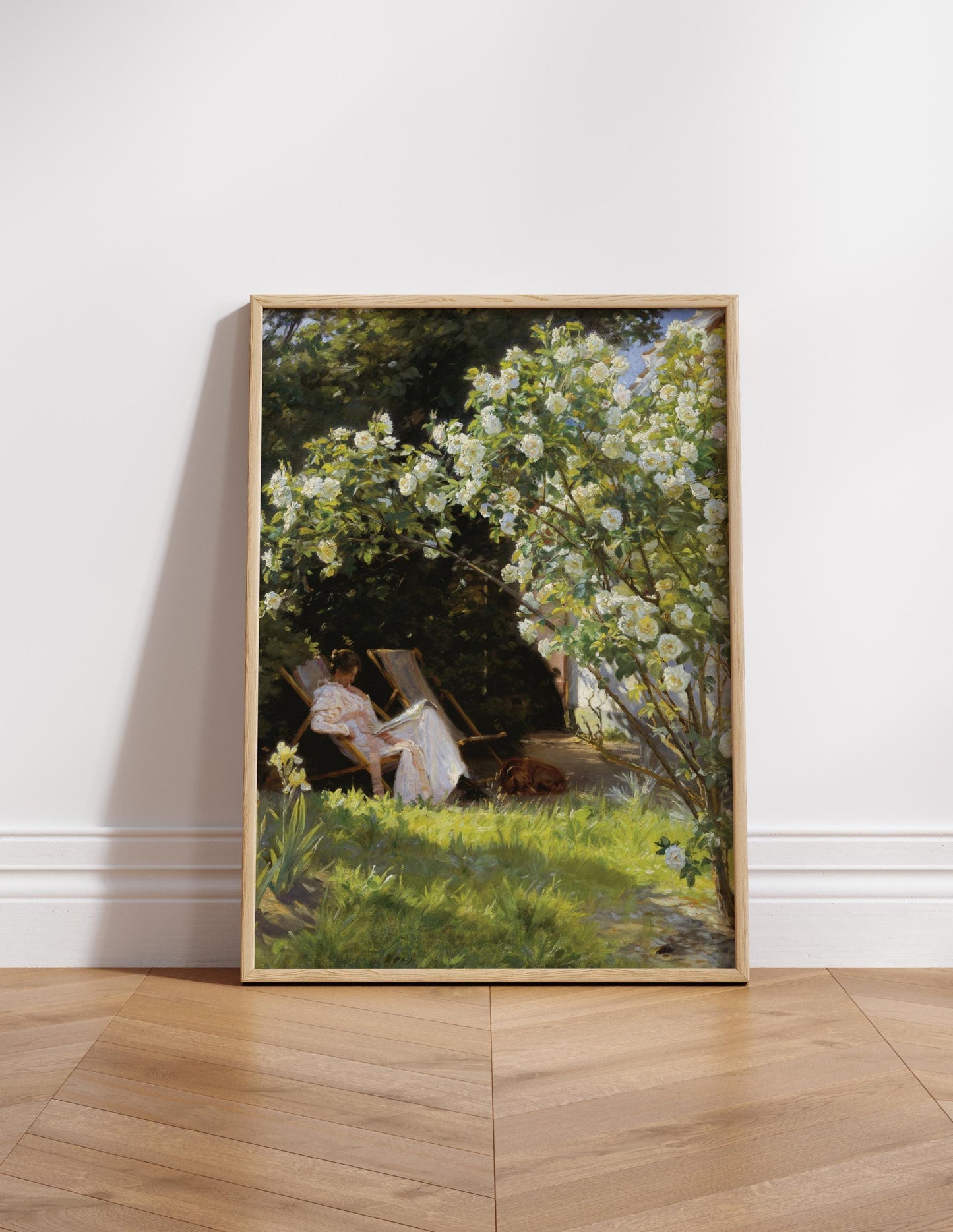 Vintage rose garden flowers canvas wall art or poster print for Mother's Day gift. Mum bedroom picture, present for Mom. Victorian painting