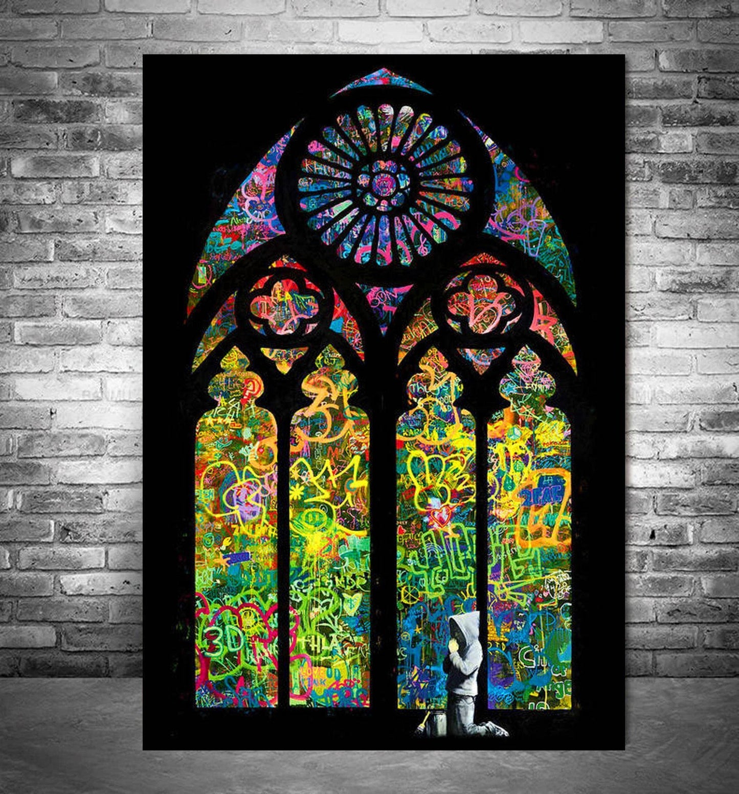 Banksy Stained Glass Window