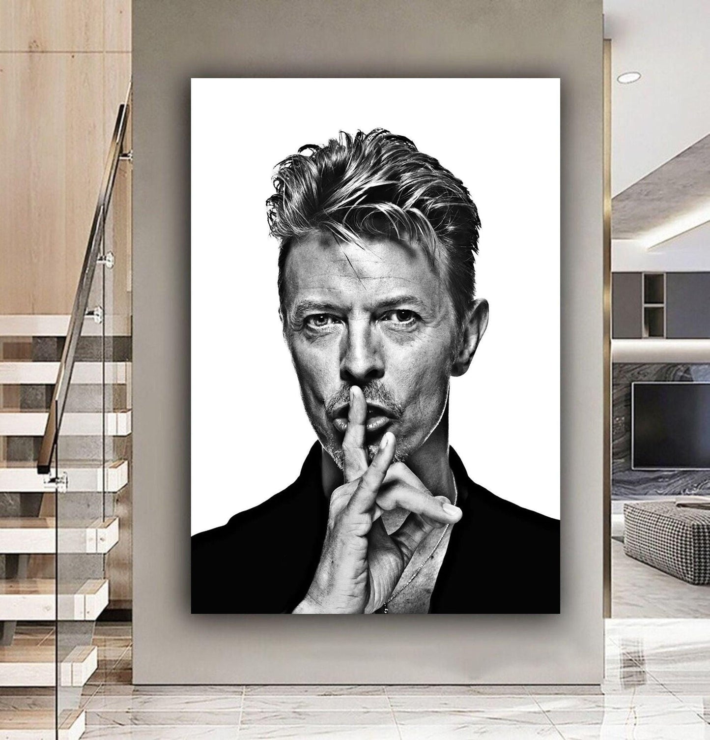 David Bowie Black and White Photo