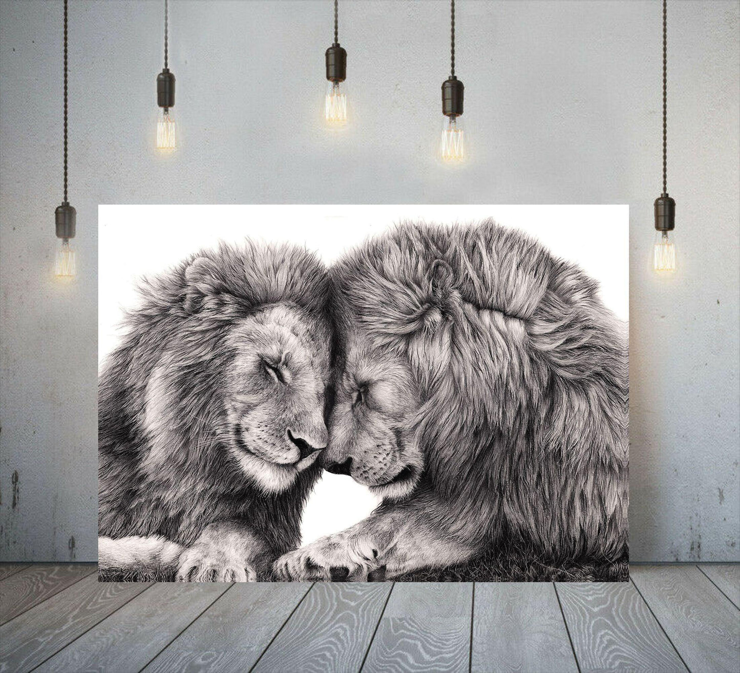 Lions Hugging