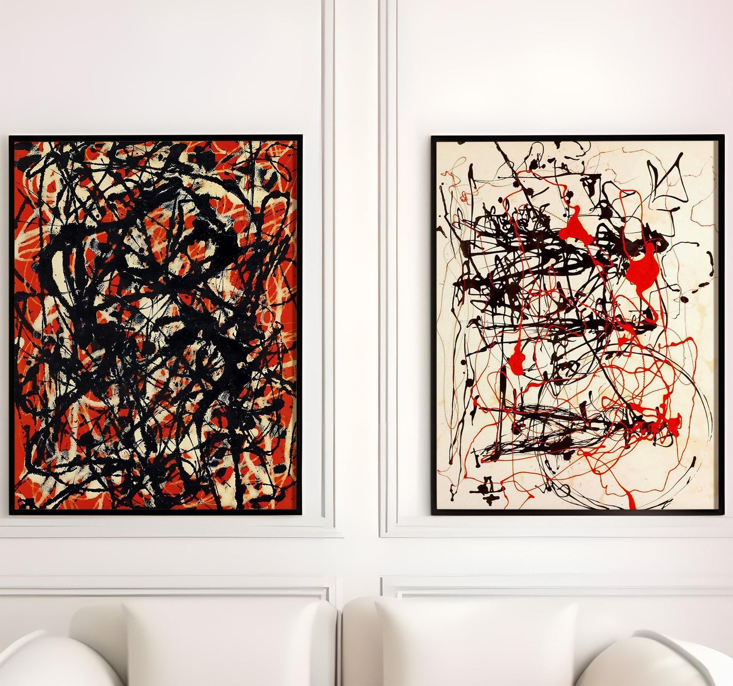 Set of 2 Jackson Pollock Art Prints