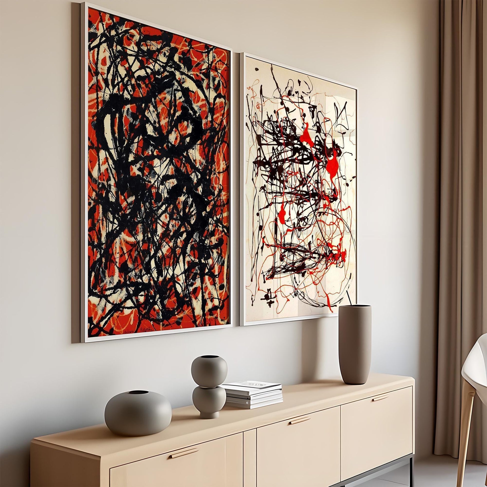 Set of 2 Jackson Pollock Art Prints