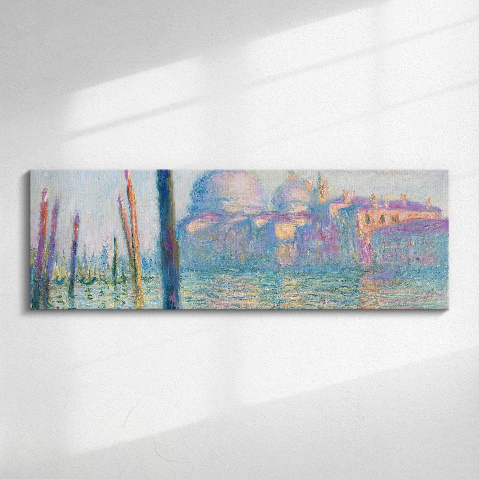 Monet Venice Canal Panorama | Panoramic canvas wall art, Claude Monet's Famous Artwork, Le Grand Canal | Venice Impressionist picture