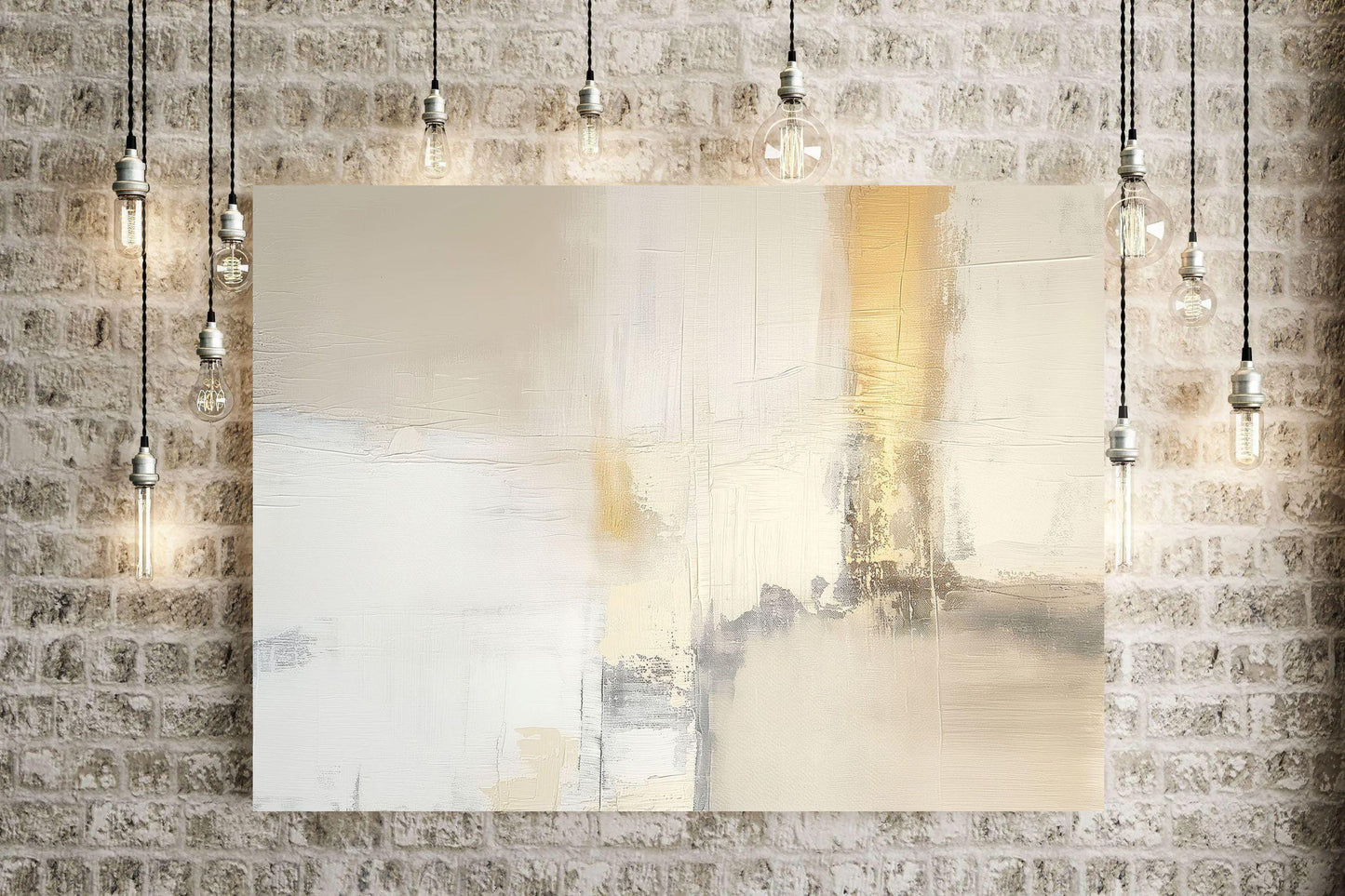 Neutral Abstract Canvas Wall Art or poster print. Minimalist neutral wall art contemporary textured painting printed. Large picture canvas