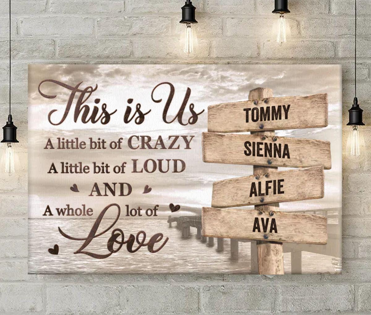 Custom made Street Signs | Sign posts with your name | This is us family love personalised Wall Art Printed Canvas or Poster Print