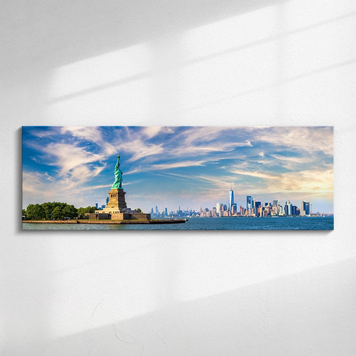 Statue of Liberty Panorama | Panoramic canvas wall art, New York City