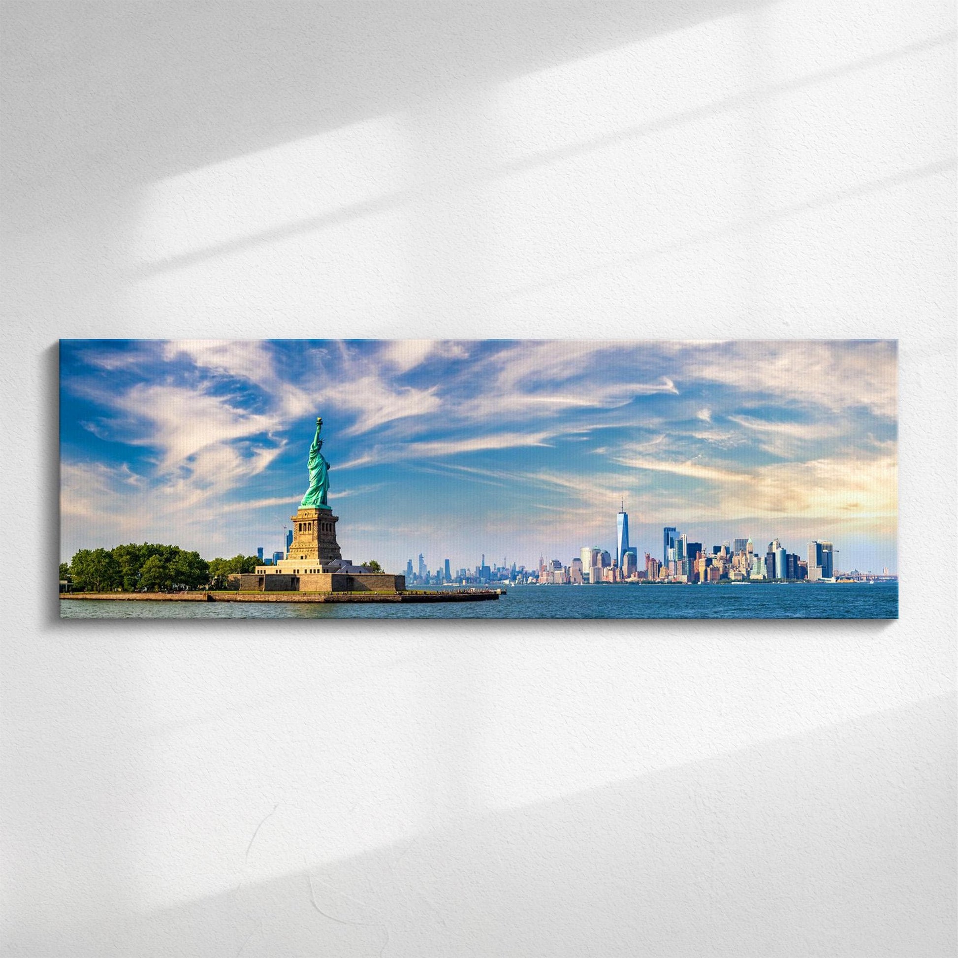 Statue of Liberty Panorama | Panoramic canvas wall art, New York City