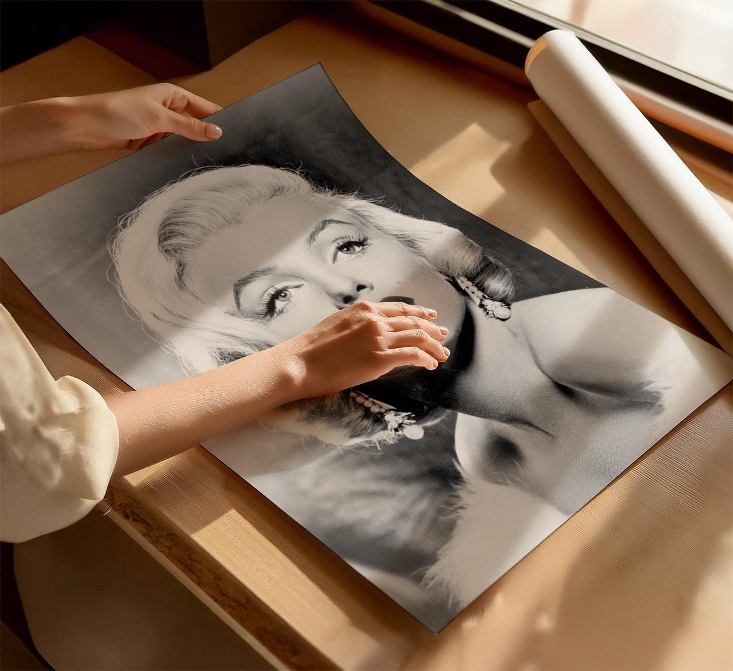Marilyn Monroe black and white photography canvas wallart or art print poster