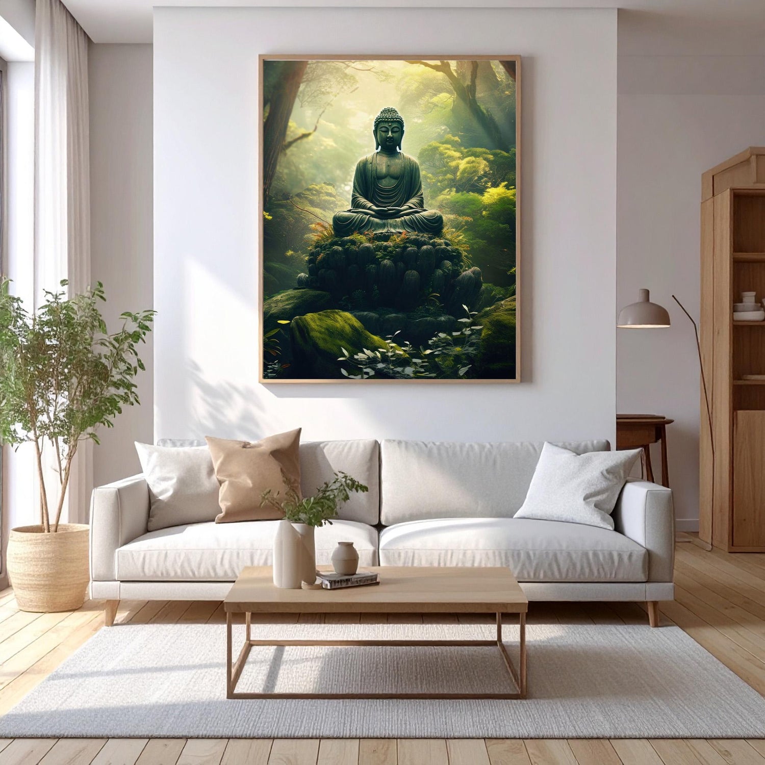 forest buddha canvas art for mindful homes and meditation spaces