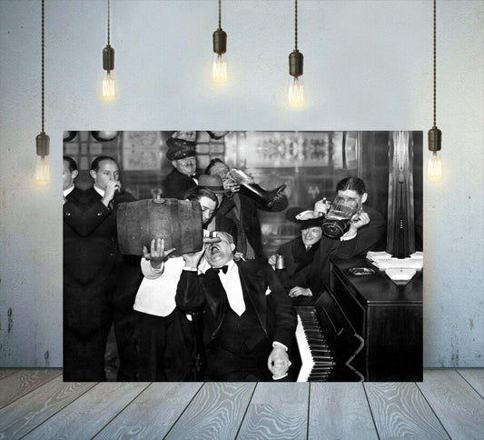 End of Prohibition Drinking Themed Canvas Wallart or Art Print, Vintage Wall Art, Decadent Beer Bar Photo 1933 to mark end of prohibition in New York