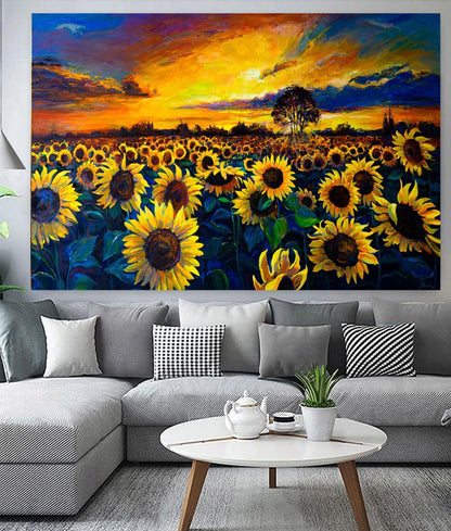 Sunflowers and Sunset