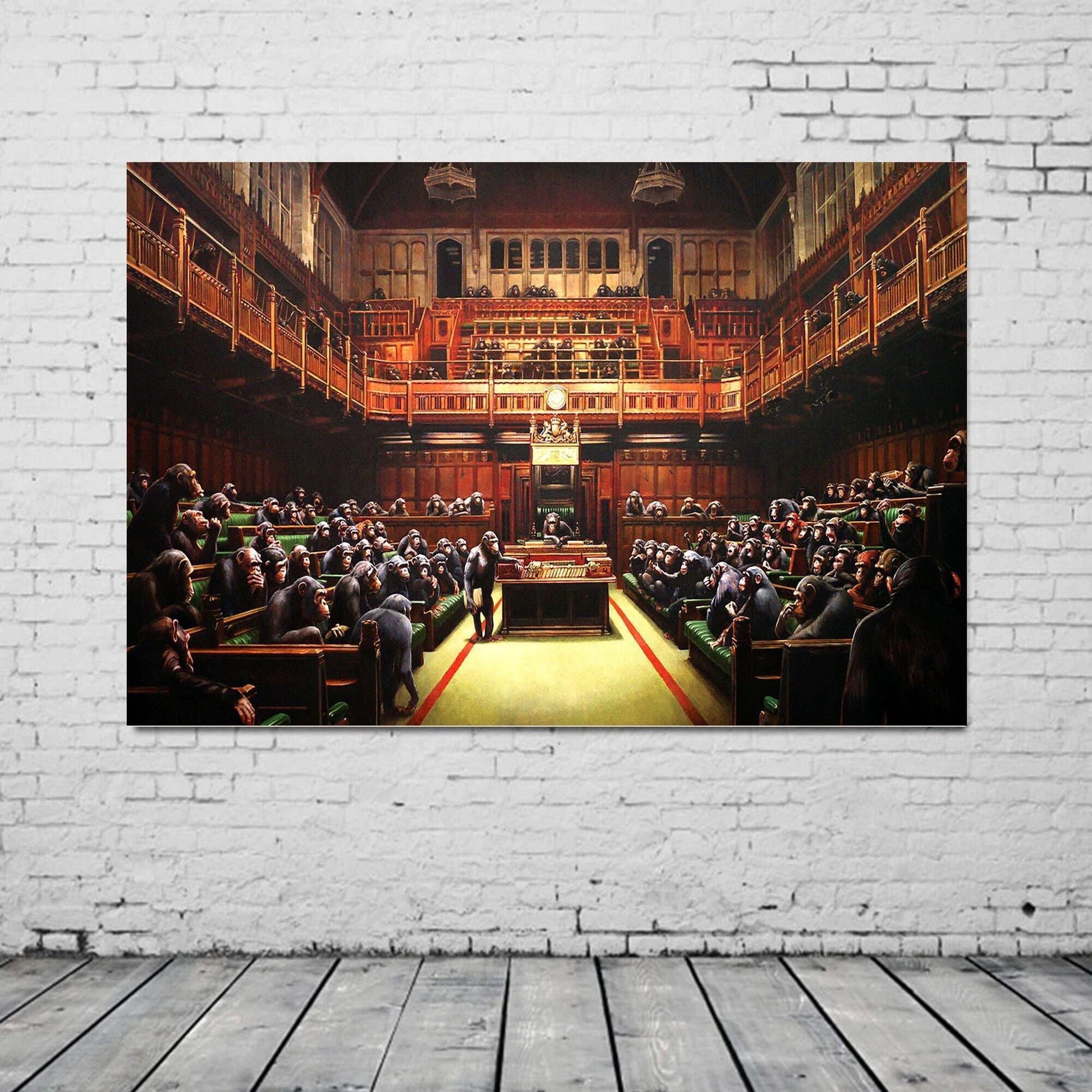 Banksy Chimps in Parliament