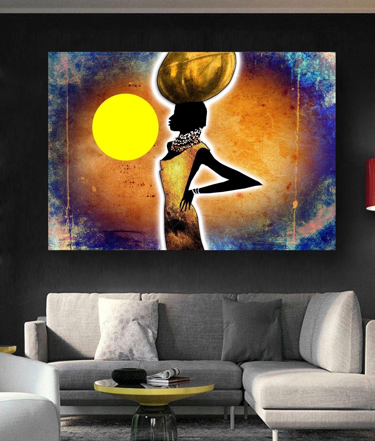 African Woman Golden Sun