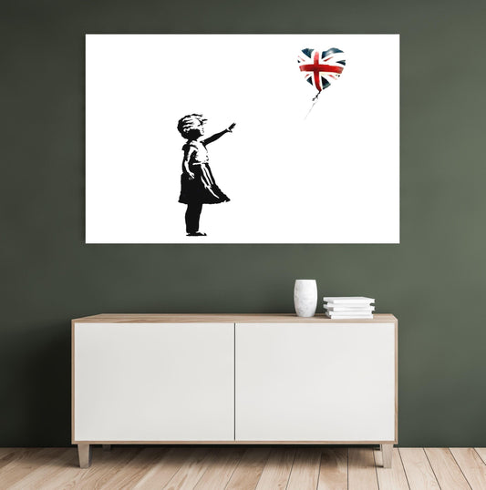 Banksy Girl with Union Jack Balloon