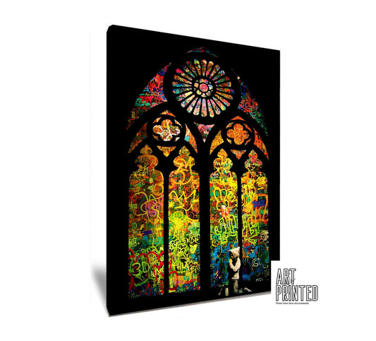Banksy Stained Glass Window