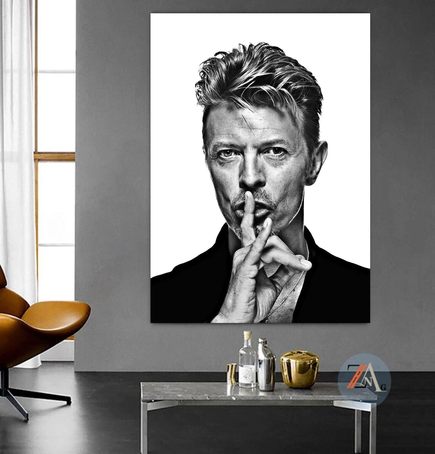 David Bowie Black and White Photo