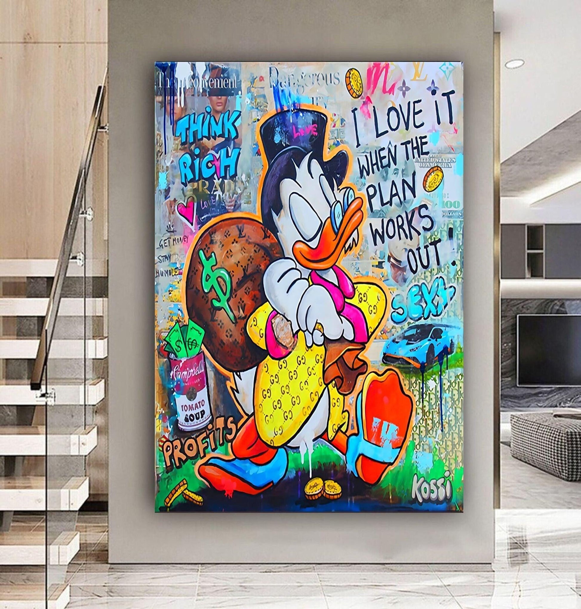 Donald Duck Rich Graffiti