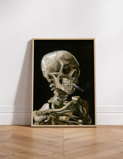 Van Gogh Skeleton with Cigarette